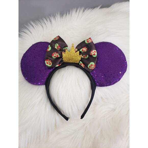 Disney Villains Sequin Headband Ears EVIL QUEEN‎ Snow White - Picture 1 of 5